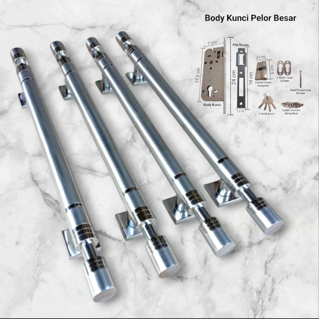 Handle pintu stainless 2 pintu/handle pintu kupu tarung/handle pintu rumah 2 pintu/handle pintu