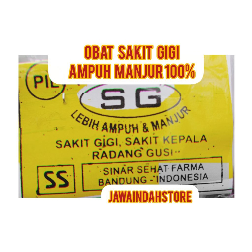OBAT SAKIT GIGI(SG) AMPUH MANJUR ORI 100%/tablet sakit gigi 1 renceng isi 10pcs