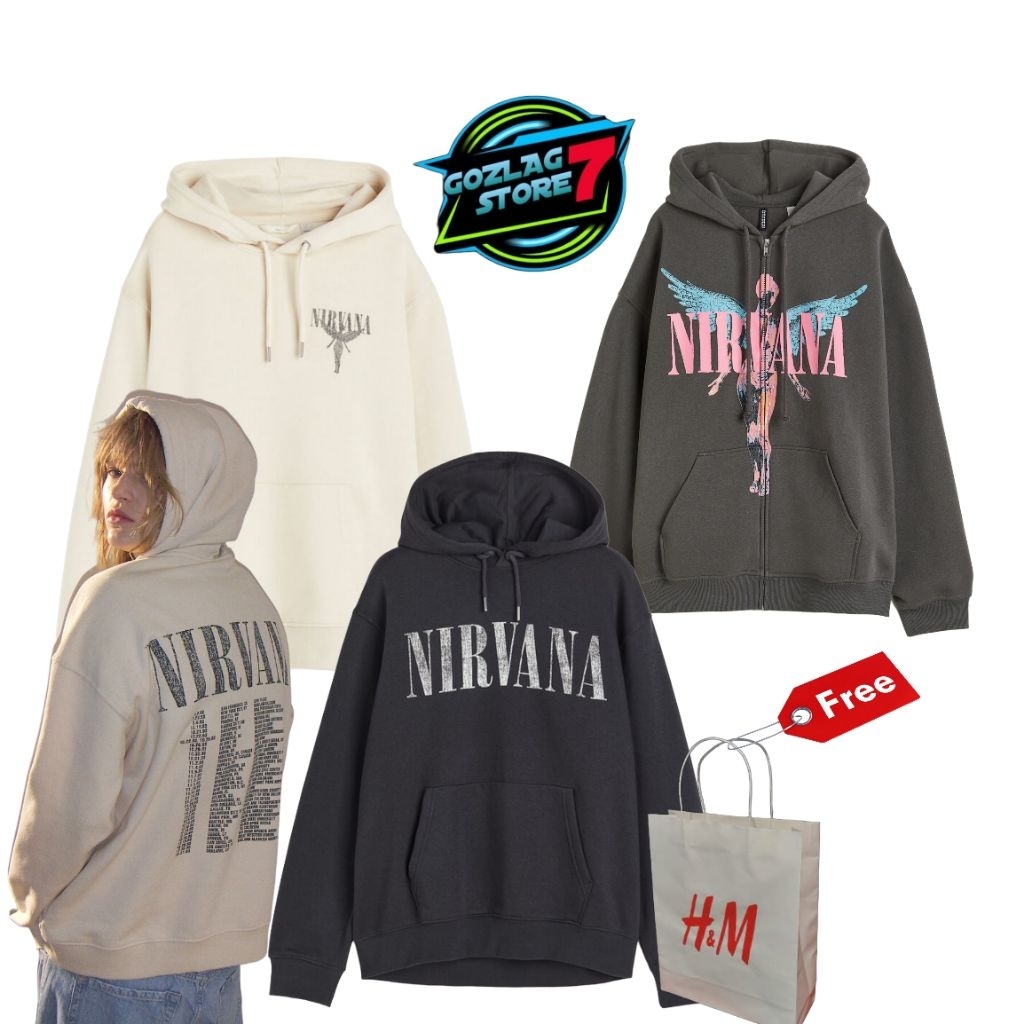Hoodie HM Nirvana  Hoodie Pria Hoodie Nirvana In Utero HM