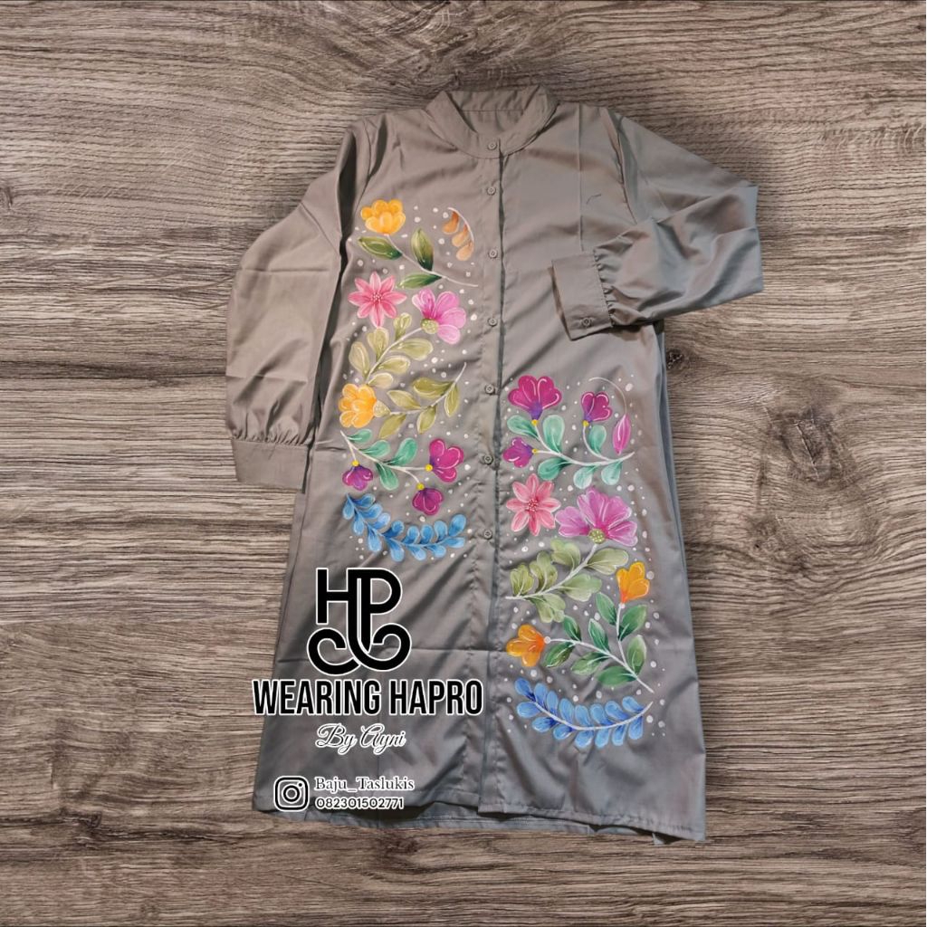 Tunik lukis tangan bisa custom lukisan