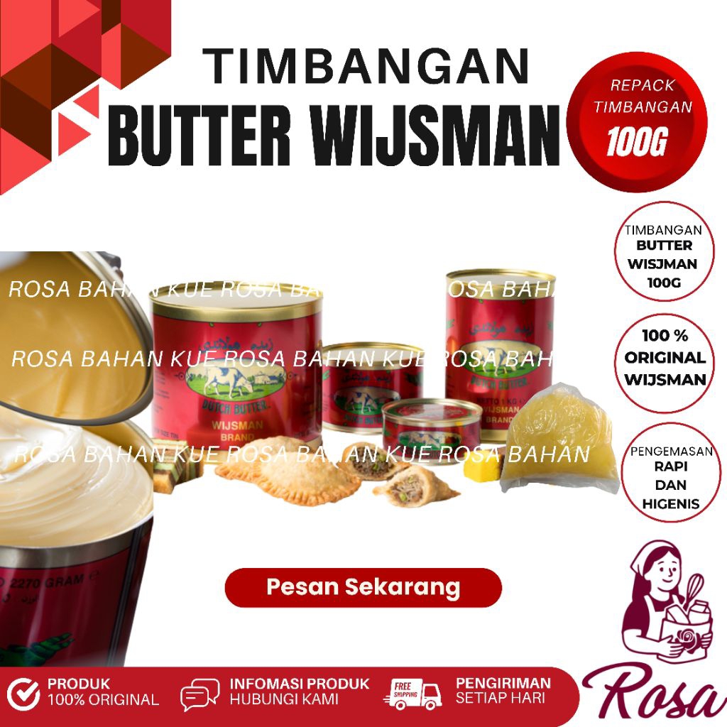 Butter Wijsman Repack Timbangan 100g – Mentega Asli Premium untuk Kue & Roti