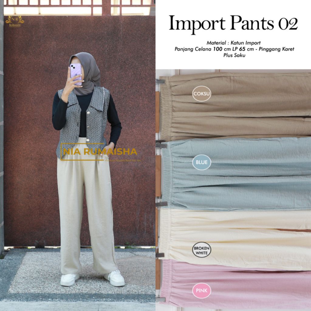 IMPORT PANTS 02 BAHAN KATUN IMPORT // JOGGER PANTS 01 BAHAN TWILL BY NIA RUMAISHA