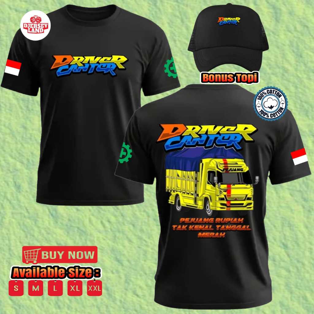 KAOS ATASAN PRIA DRIVER TRUCK CANTER MANIA PEJUANG RUPIAH TAK KENAL TANGGAL MERAH - TERSEDIA BANYAK 