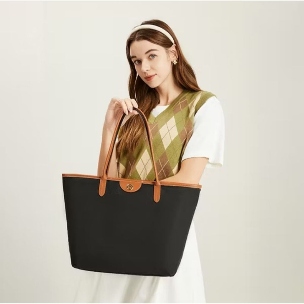 Totebag wanita tas kantor shouderbag Bostanten Black new