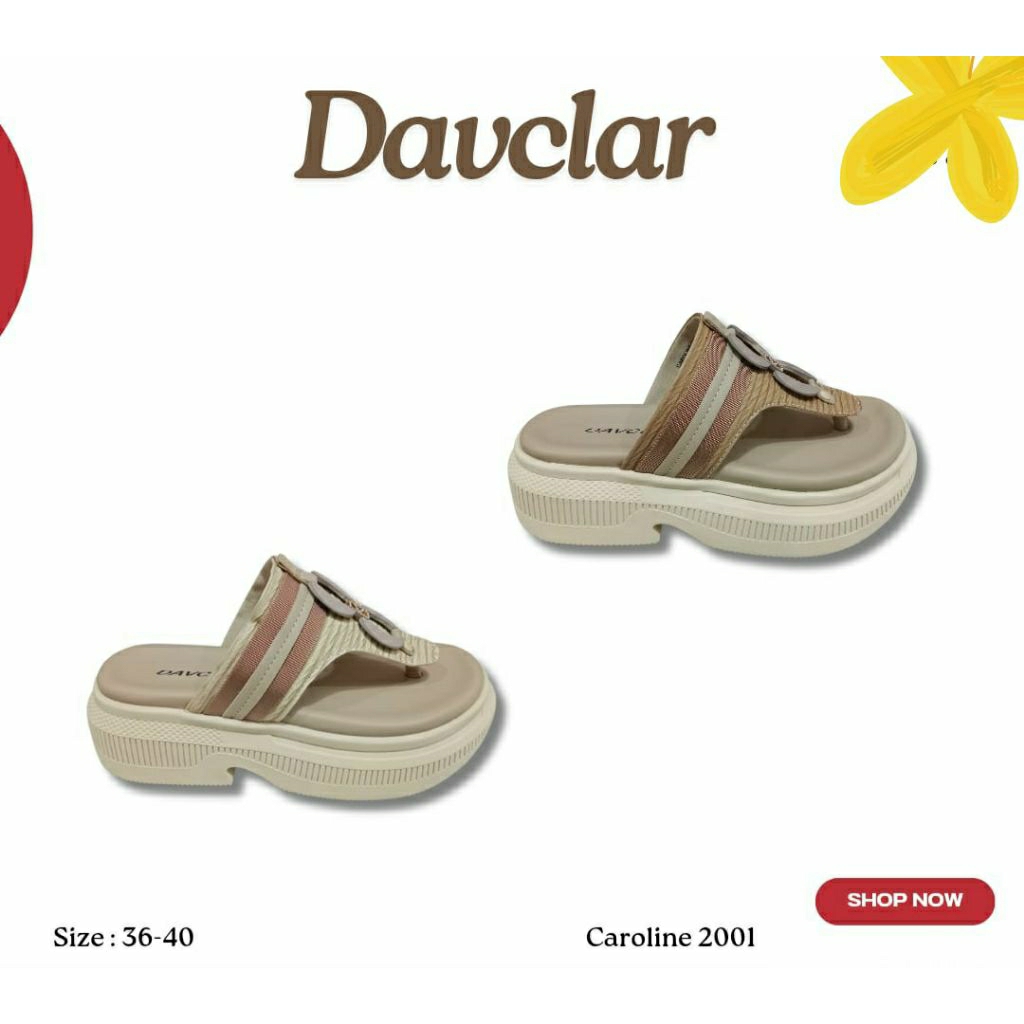 DAVCLAR ORIGINAL//SANDAL SELOP WANITA//SANDAL JEPIT WANITA//SANDAL CASUAL WANITA//SANDAL WEDJES WANI
