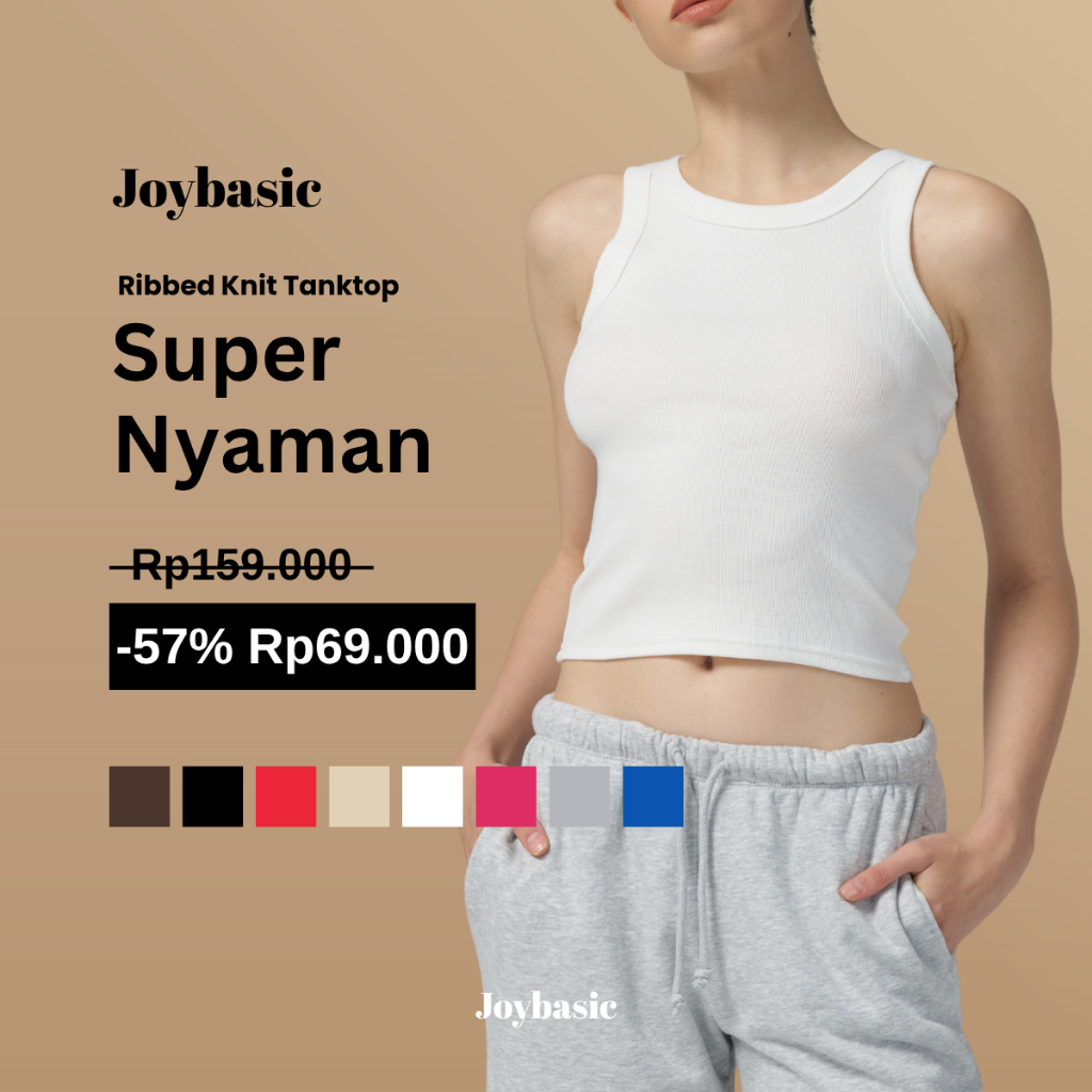 Joybasic Ribbed Knit Tanktop Super Nyaman