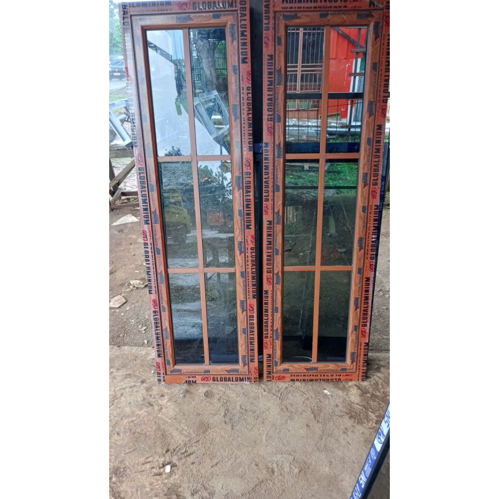 kusen jendela alumunium serat kayu fartisi ornamin ukuran L40x150 ferrPackingkayu