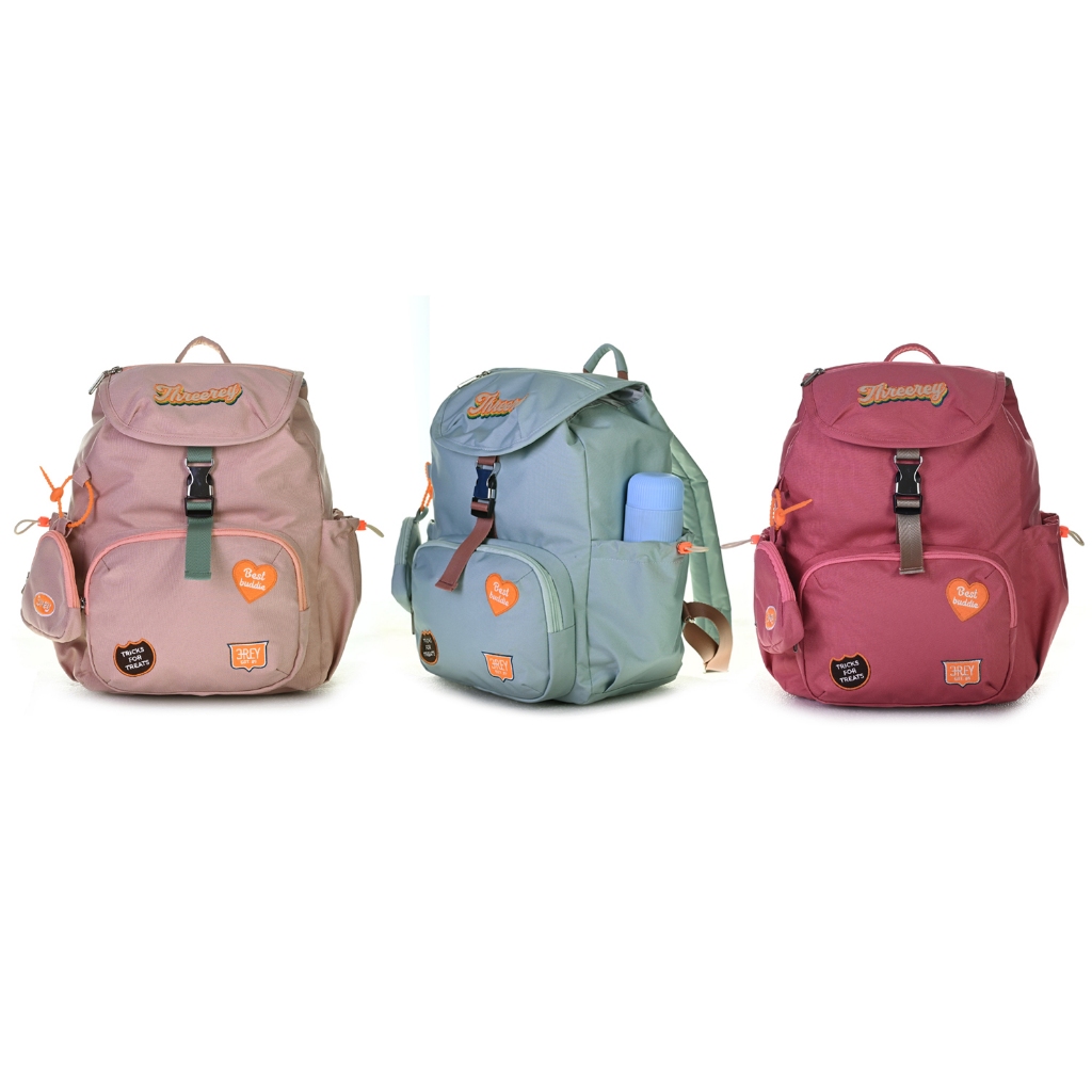 Threerey - Tas Ransel serut wanita - Tas Backpack Tas Sekolah Tas Kuliah CANDY POP TF80059