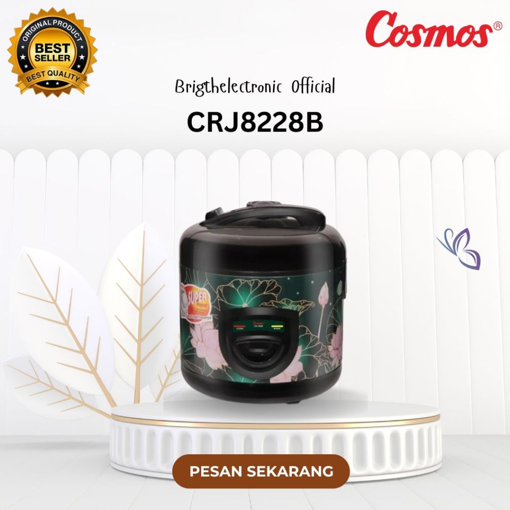 COSMOS RICE COOKER NON STICK CRJ8228B 2L/CRJ-8228B/CRJ-8228-B/CRJ-8228/CRJ 8228/ORIGINAL BERGARANSI