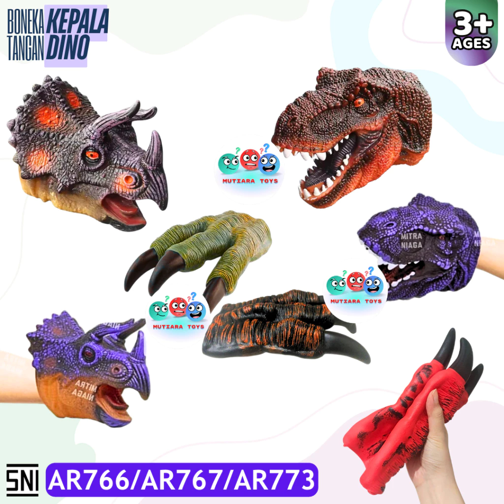 MUTIARATOYS Mainan Boneka Tangan Kepala DINO AR766/767