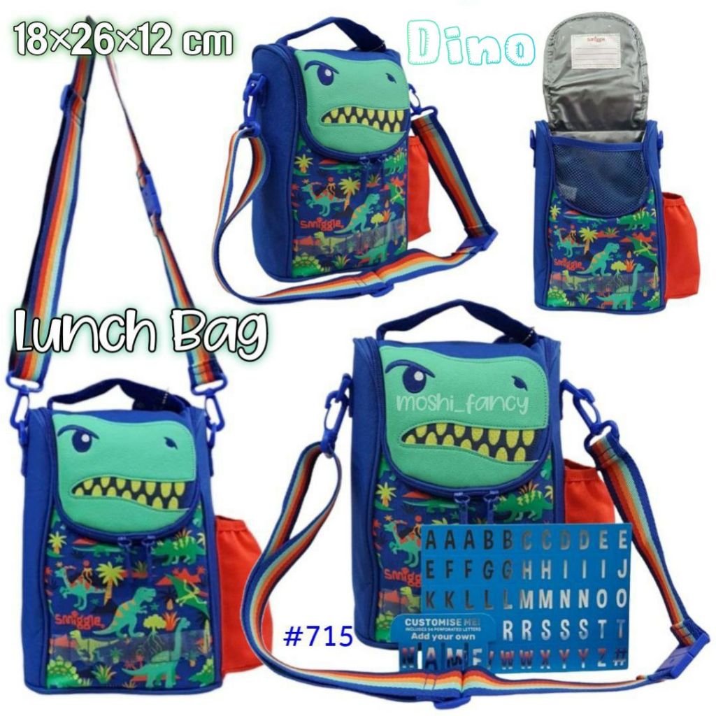 Lunch Bag Dinosaurus / Tas Makan Selempang Dino / Tas Bekal Anak Rabbit Anak Laki-Laki Boy / Lunch B