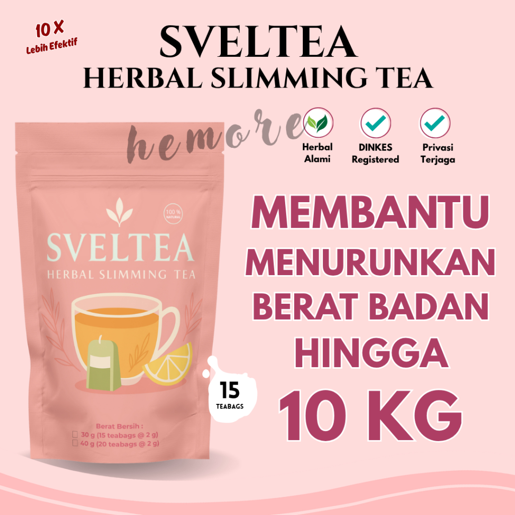 Green Tea SVELTEA Herbal Slimming Tea 15 Teabags – Teh Diet Herbal Pelangsing Alami Teh Hijau Jati C