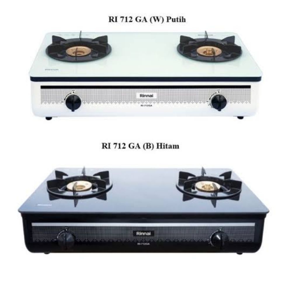 Kompor Gas Rinnai Ri 712 GA(B) RI 712 GA(W) Kompor Gas Kaca Rinnai RI-712 GA(B) Ri-712 GA(W)