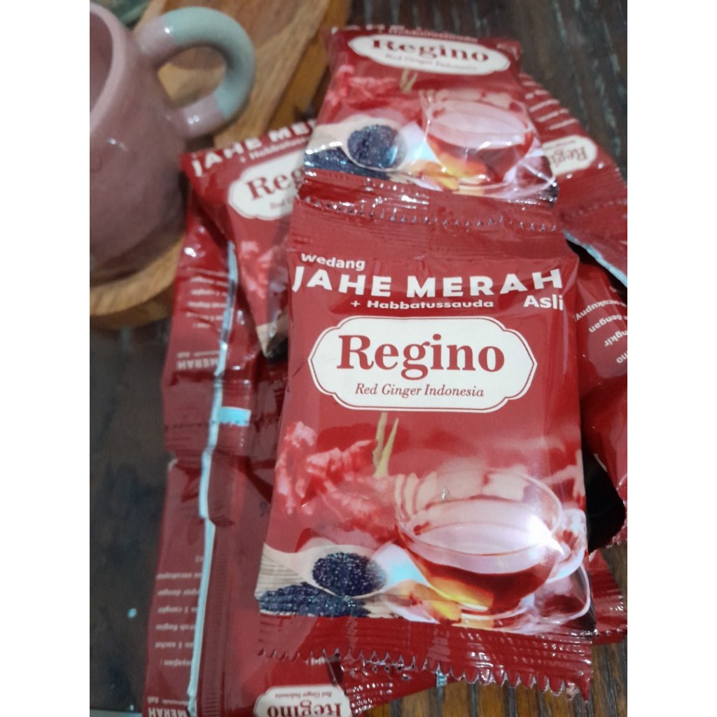 1RENCENG (10 SACHET) JAHE MERAH PLUS HABBATUSSAUDA ASLI REGINO WEDANG HANGAT