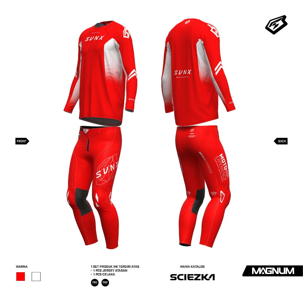 GEARSET TYPE MAGNUM SCIEZKA SERIES /JERSEY SET MOTOCROSS SVNX / JERSEY MOTOR CROSS / JERSEY TRAIL AD