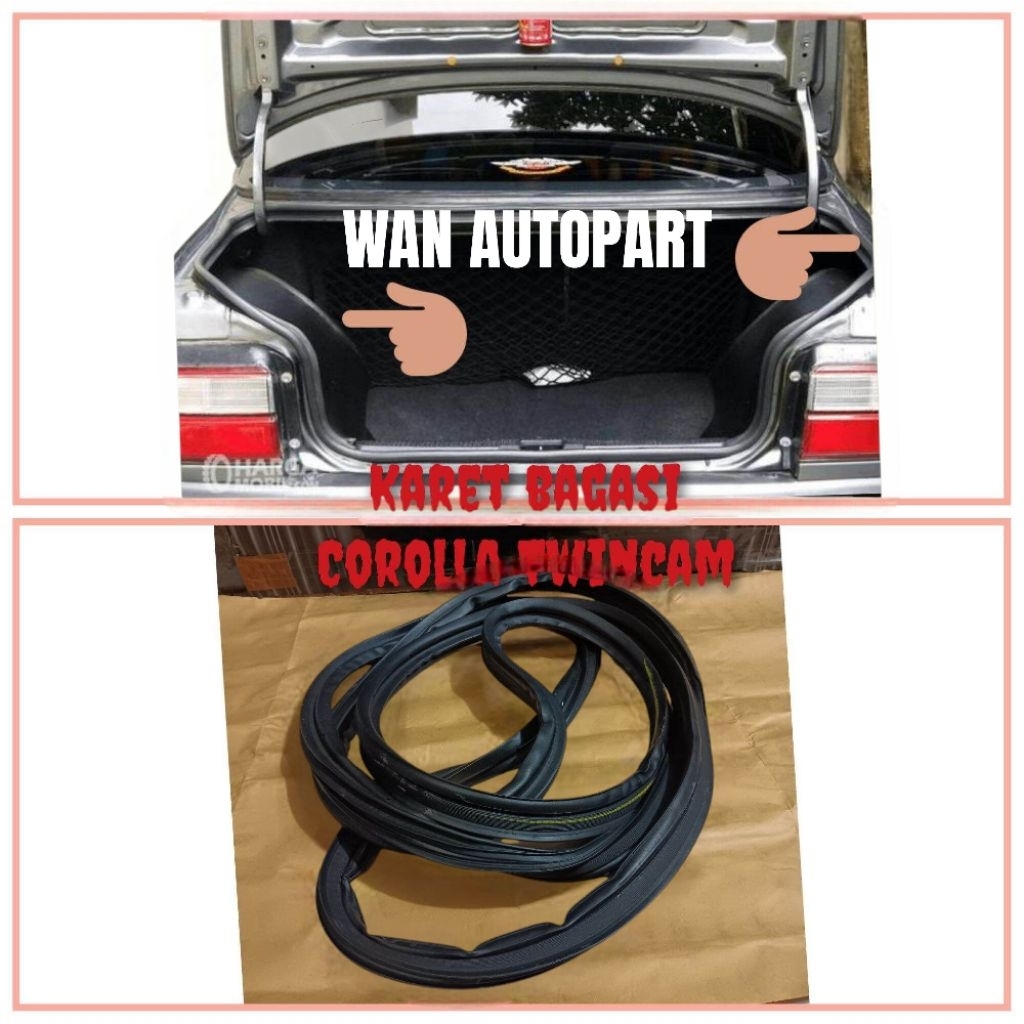 KARET PEREDAM PINTU BAGASI MOBIL COROLLA TWINCAM
