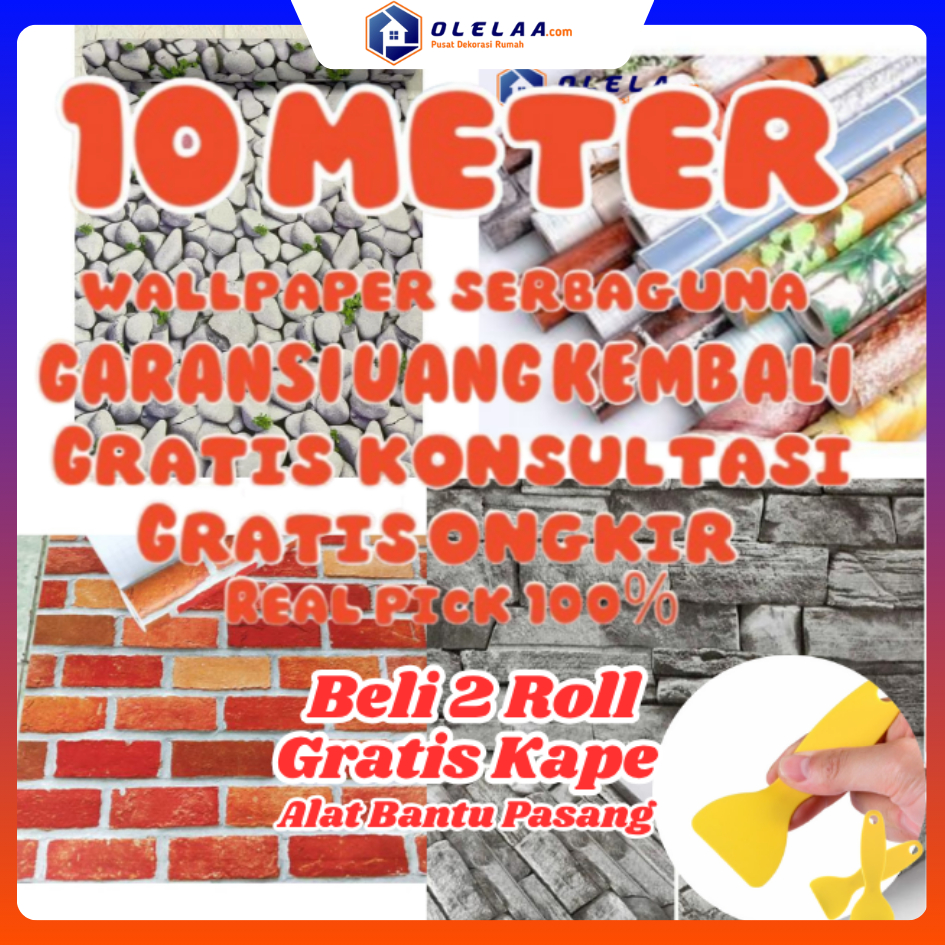 BIG PROMO Wallpaper Stiker Dinding RuangTamu/Ruang Makan