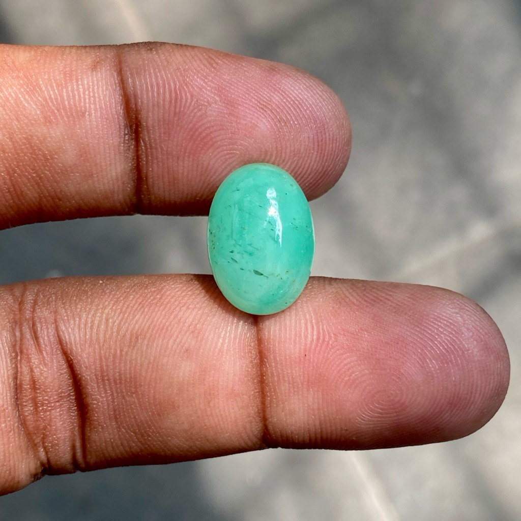 Batu Zamrud Colombia Natural Ethiopian Columbian Emerald Jamrud Cabochon Ct 10 Dim 16x11.5x8