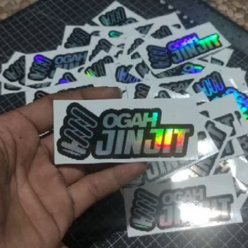 Stiker Ogah Jinjit Motor (Vinyl / Hologram) - Print & Cut Mesin Jepang