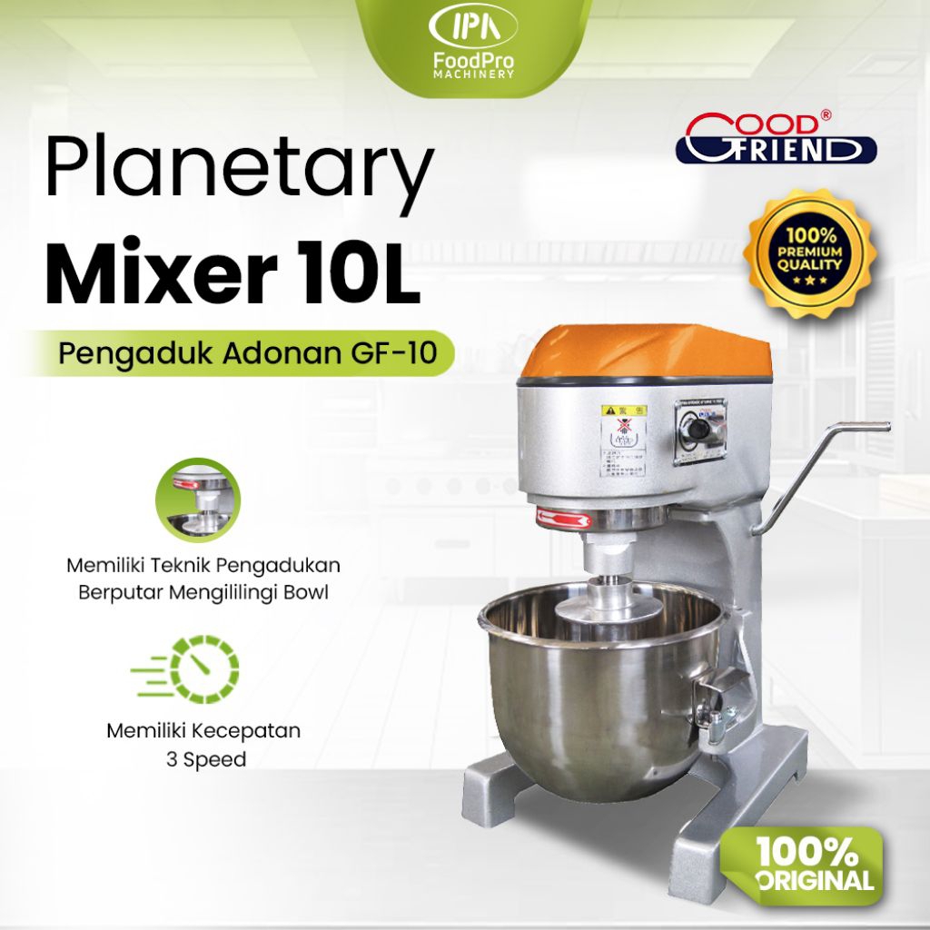 Planetary Mixer 10L GOOD FRIEND Taiwan NEW - Planetary Mixer 1.5 Kg Tepung / Planetary Mixer  3 Kg A