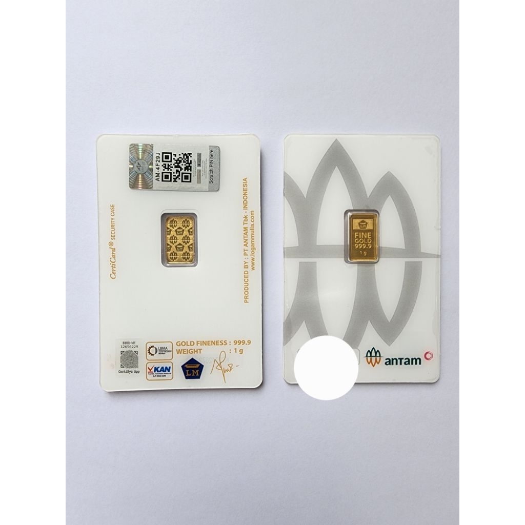 Antam logam mulia 1gram Certieye thn 2023
