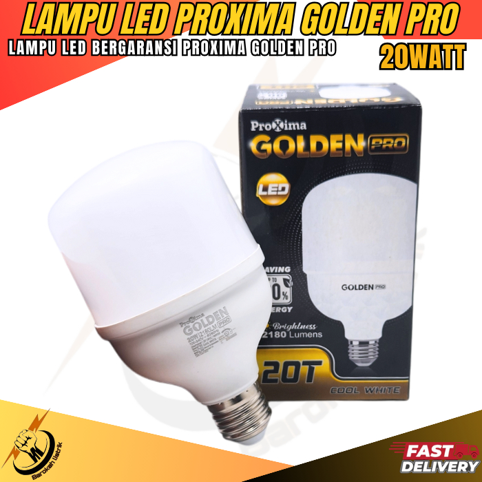 Lampu Jumbo LED A Bulb PROXIMA Goldeng Pro 20W Bergaransi SNI / Lampu Bohlam LED Cahaya Putih Terang