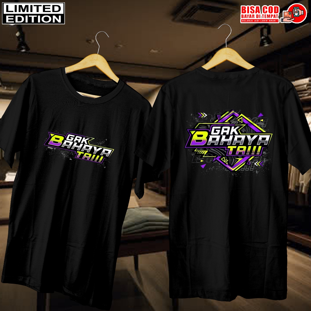 KAOS DISTRO HITAM JEPANG | BAJU KAOS PRIA WANITA | KAOS JEPANG GAK BAHAYA TA KUNING UNGU| DISTRO KAO