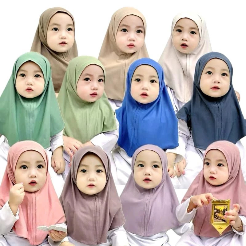 Hijab Anak Bayi Jersey Newborn Bahan Nyaman Bergo Instant Kekinian