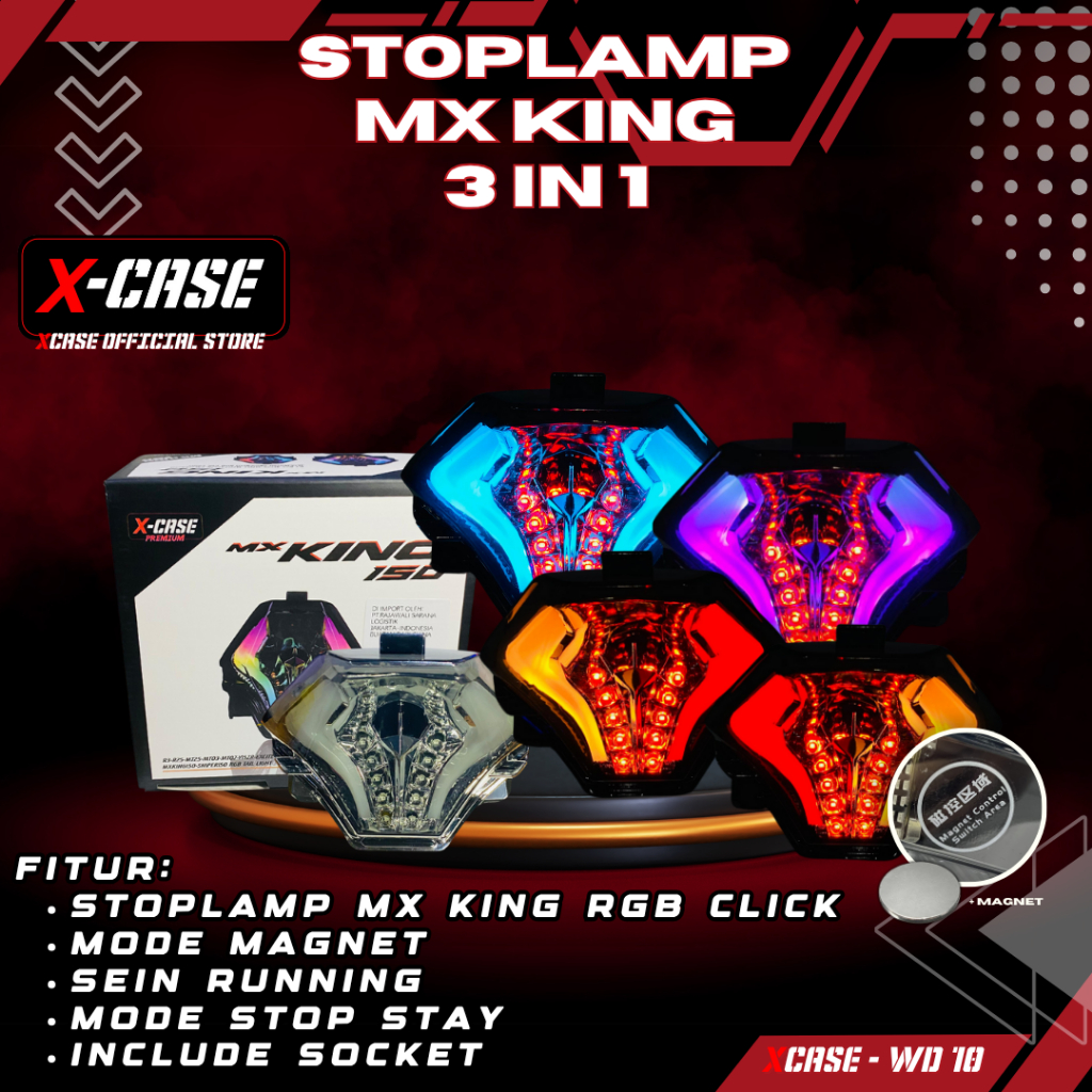 X-Case Lampu Stop RGB Mx King R25 MT25 3 in 1 Sein Running WD10