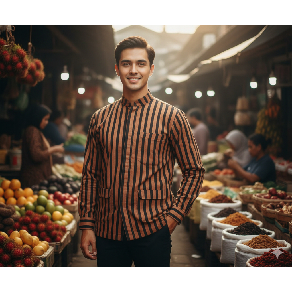 Baju Surjan Lurik Pria Adat Jawa Khas Solo Jogja /Baju Lurik Jawa Pria /Baju lurik adat jawa laki la