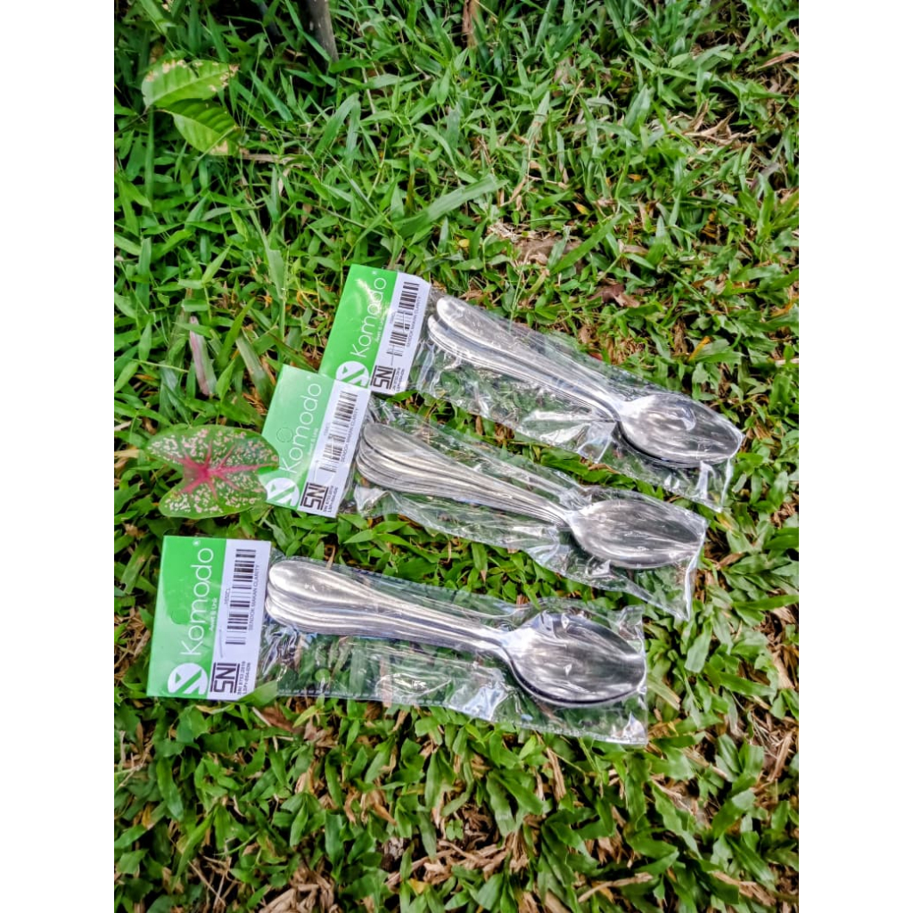 12 Pcs Sendok Makan Glossy Stainless Steel Tebal Komodo / Sendok Makan Tebal Polos/ Sendok Komodo / 