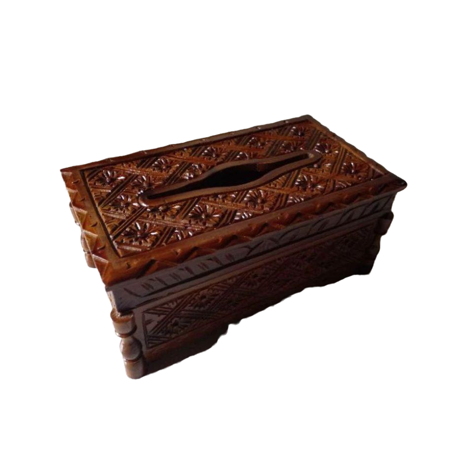 Kotak Tisu Ukir Kayu Jati Asli Motif Ukir