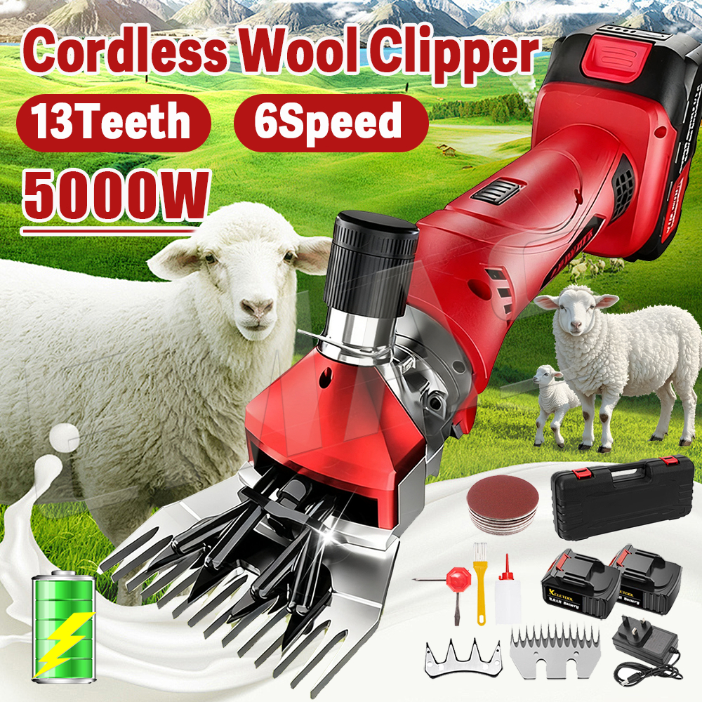 [Ready Stock] 5000wCordless Wool ClipperAlat Cukur Pencukur Bulu Domba Kambing ListrikGunting Cukur 