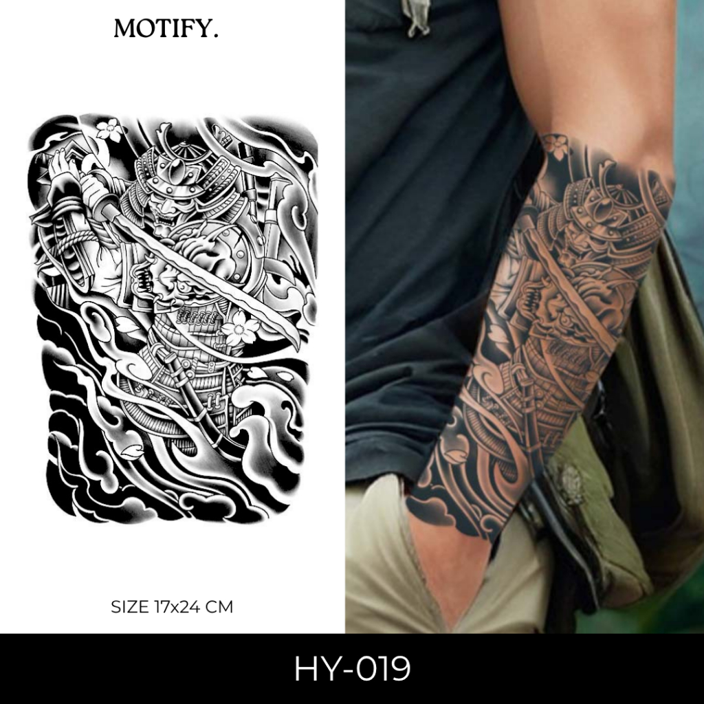 PREMIUM Tattoo Temporary Fruit Ink BIg Size Half Arm HY-019 Ukuran 17x24 CM Tato Temporer Stiker Sem