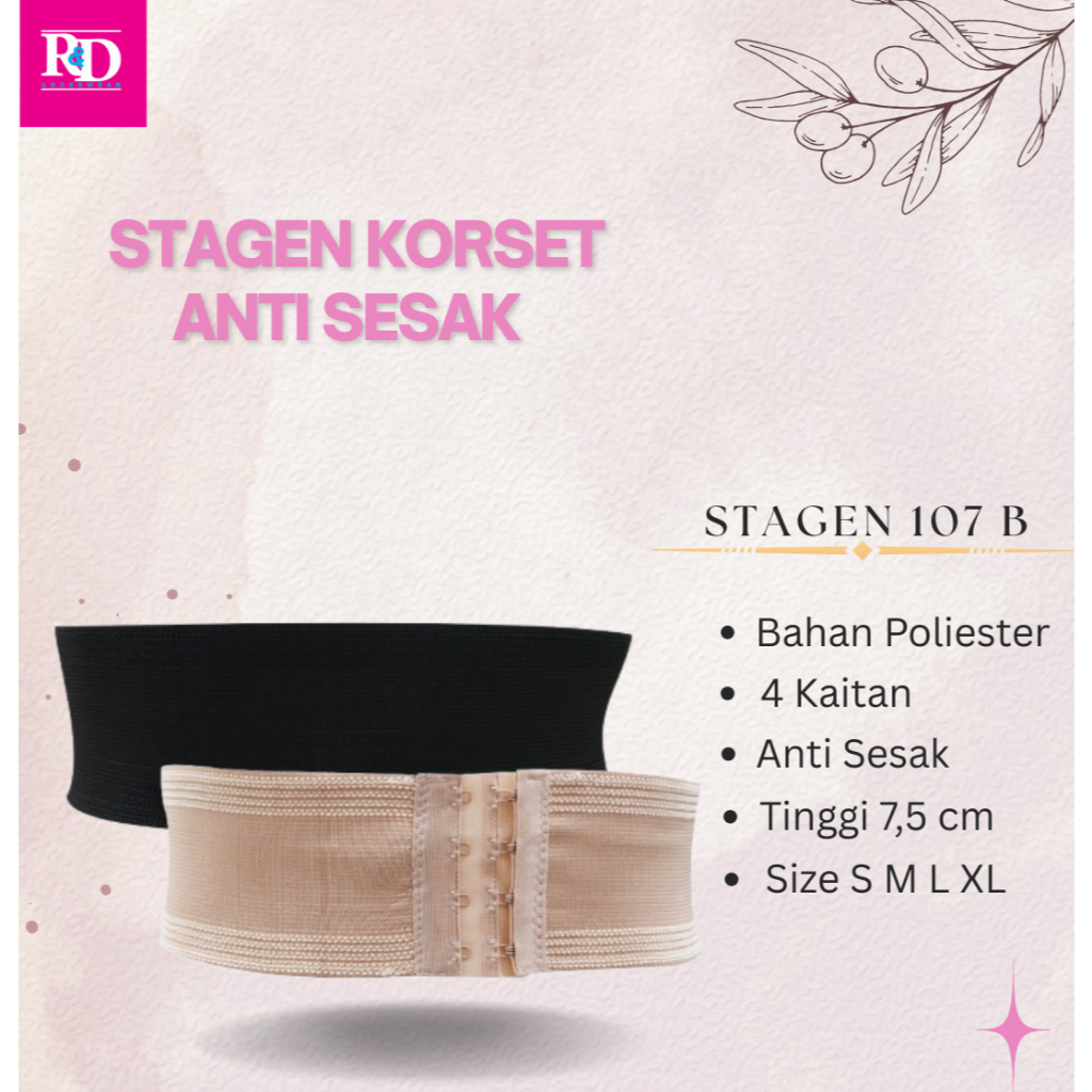 Korset Stagen Pengait Velcro Peramping Pinggang | Korset Stagen Untuk Menari Anak ST 107B Tinggi 7cm