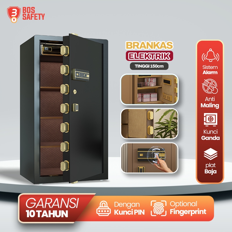 Brankas Elektrik Digital Tahan Api Brangkas Besar Uang & Emas Pin Fingerprint Ukuran 150CM