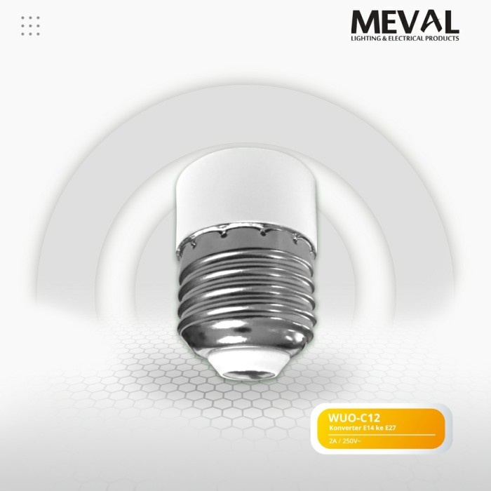 Meval Fitting Adapter Listrik E14 ke E27 - Putih WUO-C12