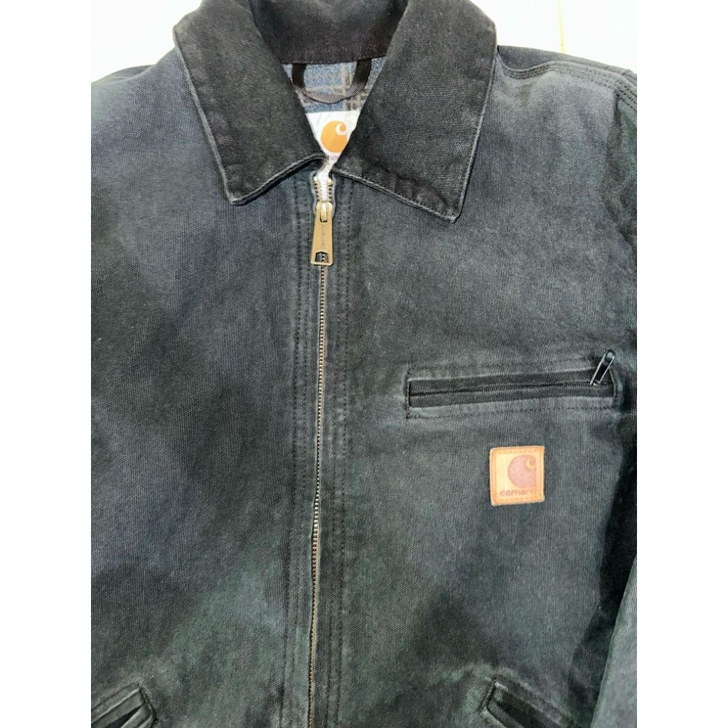 Vintage Carhartt Detroit Jacket J97 PTL Petrol Blanket Lined Gray Detroit Work Wear JacketBoxy Fit S