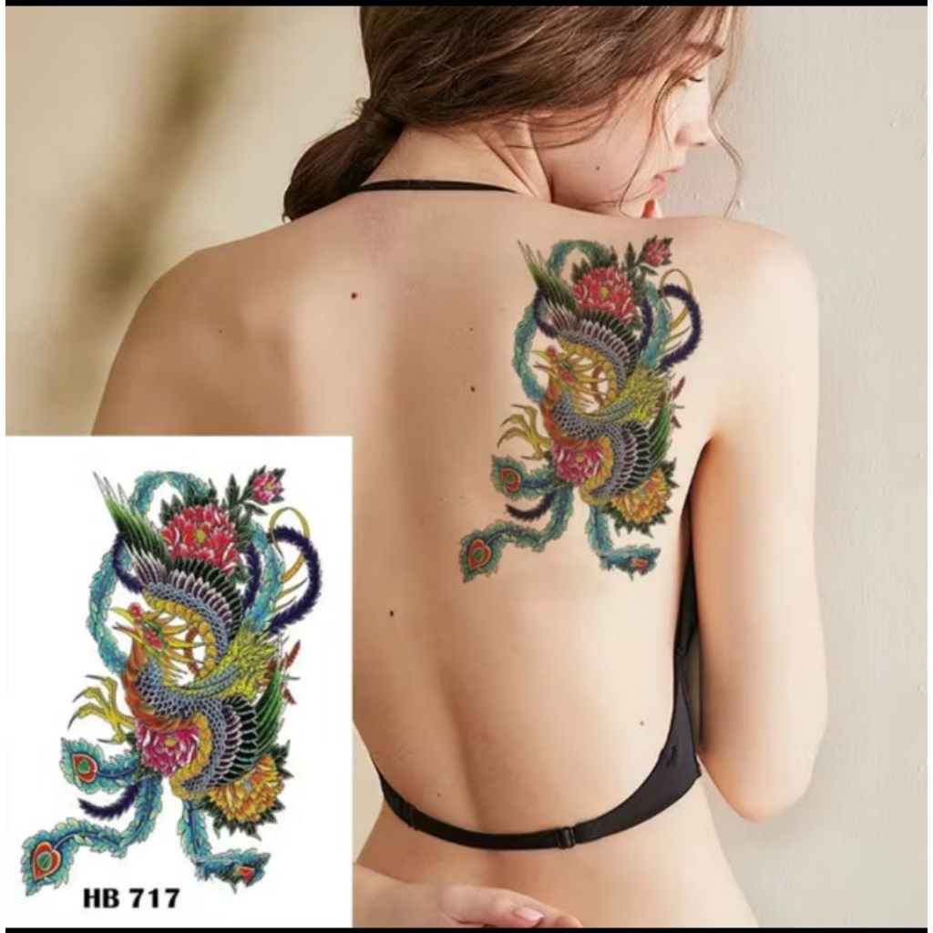 ( COD ) Tatto temporer HB 717 naga warna warni size 21x15 realpict tatto temporary stiker tato semen