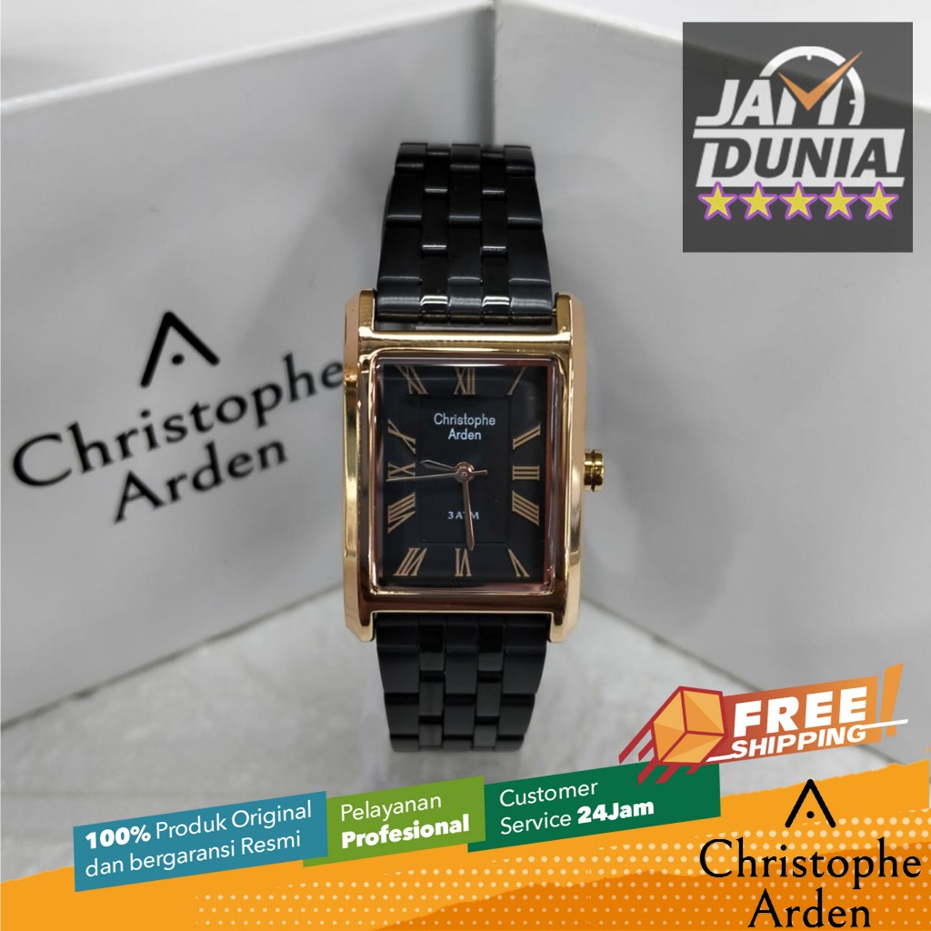 JAM WANITA CHRISTOPHE ARDEN ORIGINAL STRAP STAINLESS STEEL CAF1006 CAF 1006 JAM ANALOG CHRISTOPHE AR