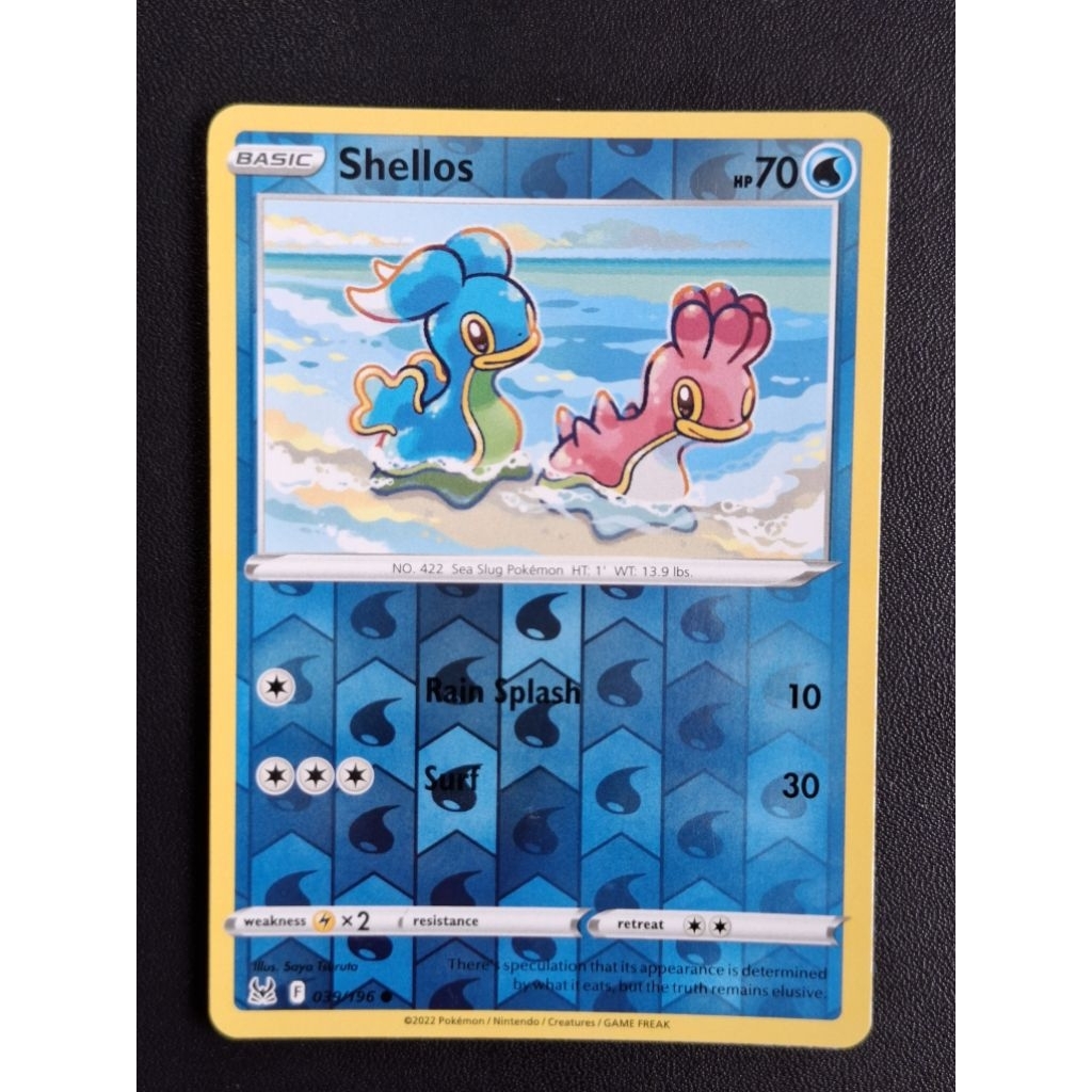 kartu pokemon original holo reverse Shellos F 039/196