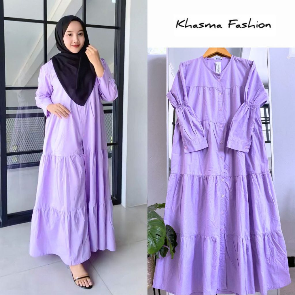 Dress Gamis Wanita Muslim Polos Bahan Premium Katun Poplin