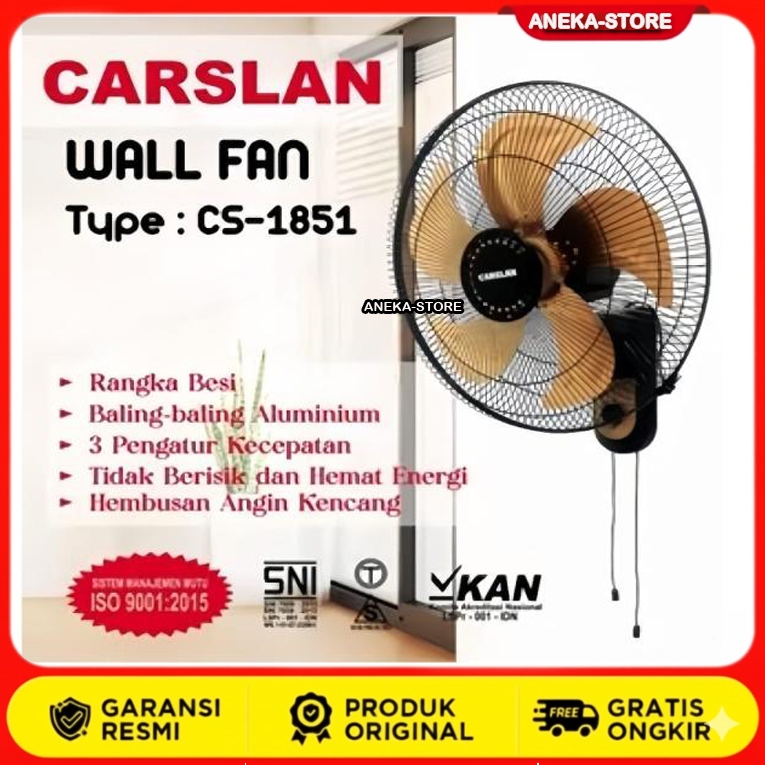 Kipas Angin Tornado Wallfan/ Kipas Dinding Tornado 18inch Carslan CS-1851