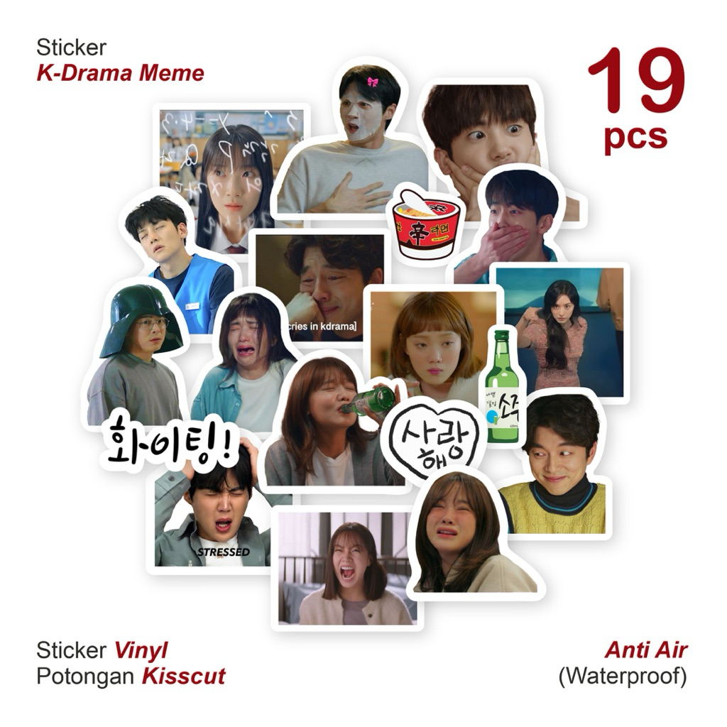 19pcs Sticker K-Drama Meme #0034 | Korean Drama Film Series | Laptop Tumbler Ipad HP Sticker