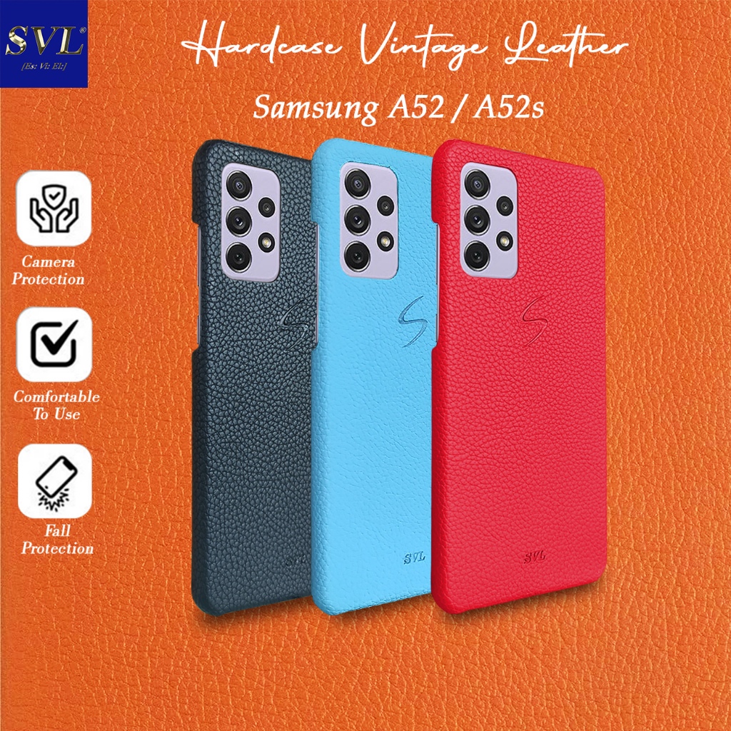 [ CUCI GUDANG ] Case For Case Samsung A52 / A52S 5G Hardcase SVL Vintage Leather Kulit Soft Microfib