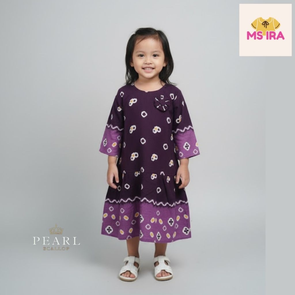 Dress Batik Ungu Anak Perempuan