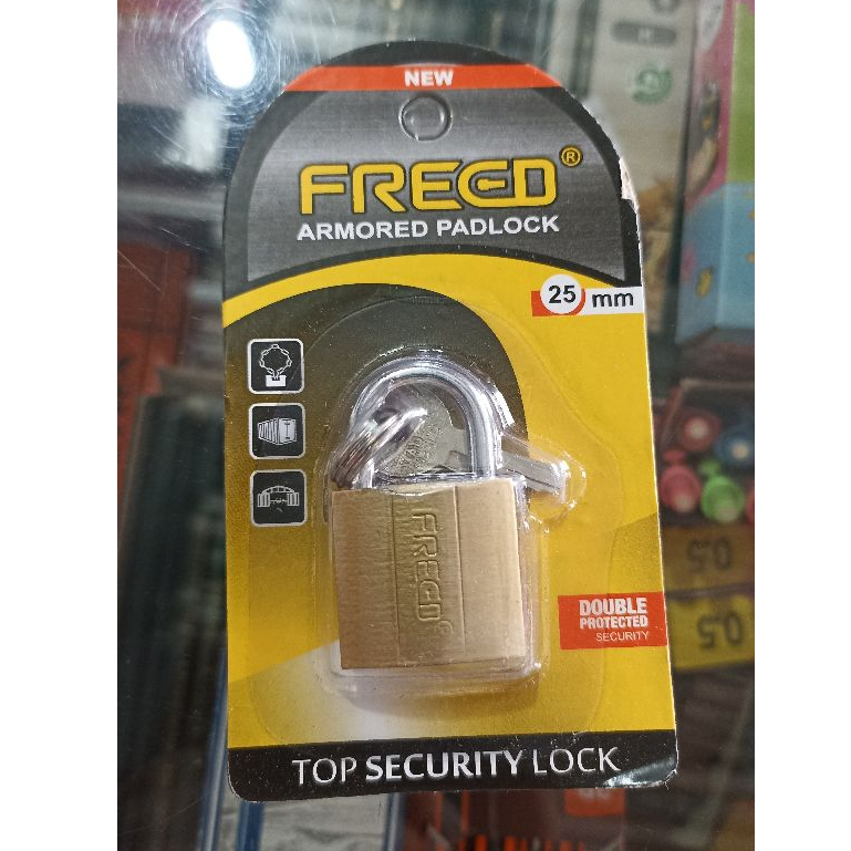 Gembok Kuning 25mm Freed/ Gembok Freed Kuning/ Gembok Kuning Freed