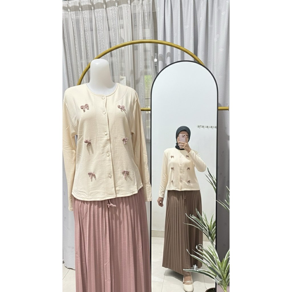 One Set Rok - Cardigan & Rok Plisket |Esem.clo