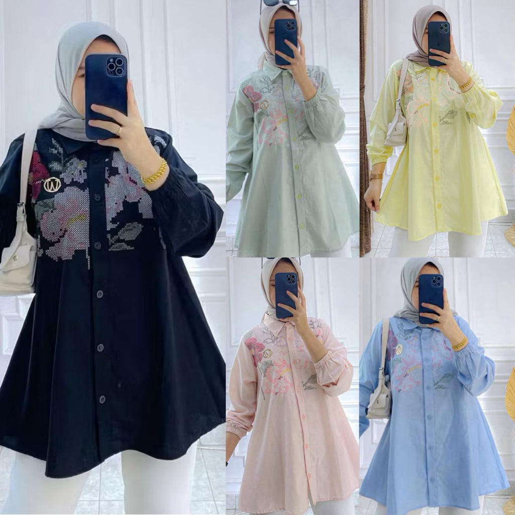 Atasan Winody Mawar Rachel Ratu Luminor Shirt by winody original