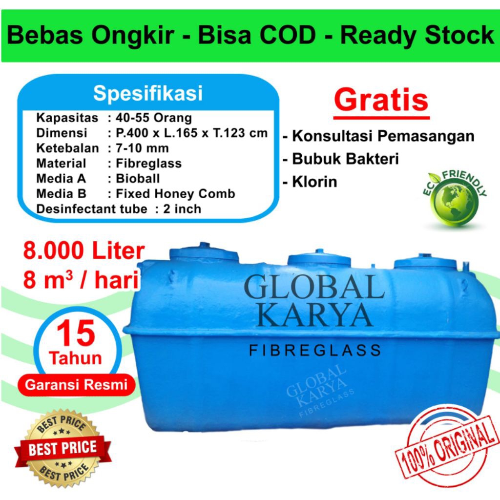 Septictank Biofilter 8000 Liter - STP - IPAL - Septic Tank - Biotech - Biosung - Biofil